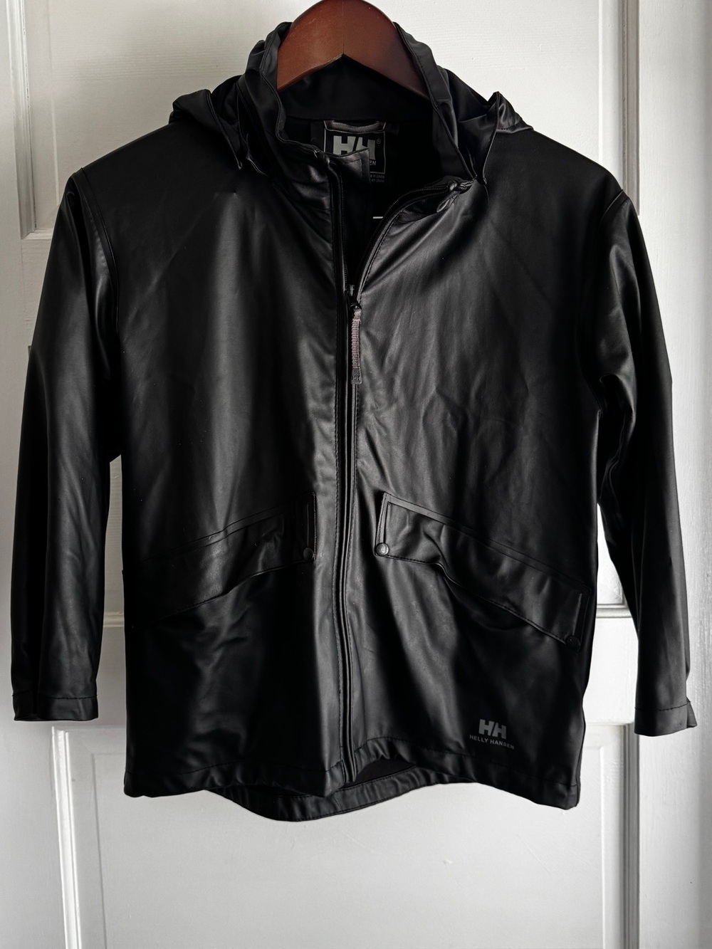 Helly Hansen Sz 8 Junior Voss Rain Jacket Black
